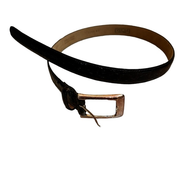 WCM NEW YORK Italian Calfskin croc embossed size medium women's Brn leather EUC - Picture 3 of 16